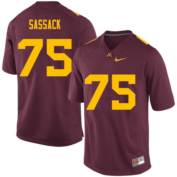 Men #75 Kyle Sassack Minnesota Golden Gophers College Football Jerseys Sale-Maroon